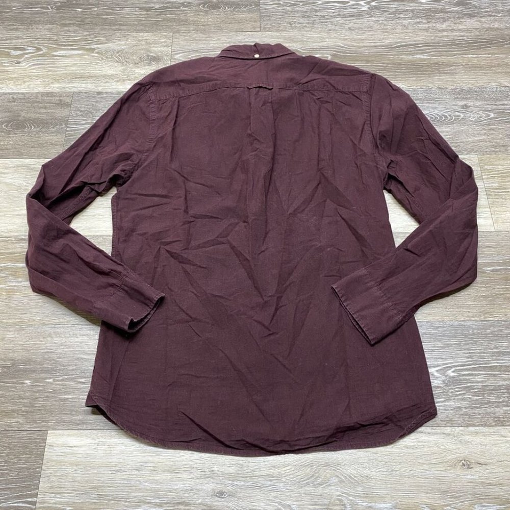 L.O.G.G. by H&M Regular Fit Button Down Burgundy Casual Shirt Men's Size Small - Picture 8 of 8
